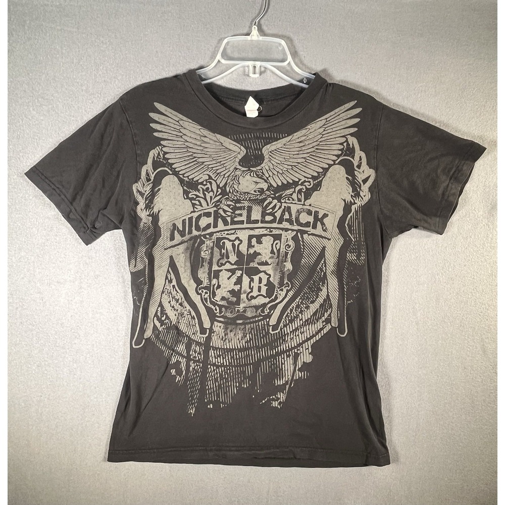 Y2K Nickelback Tour Tultex Shirt Size M Black All Over Print See All Photos
